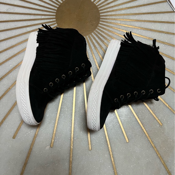 Not Rated Black, Size 7.5, Fringe Wedge Sneaker - Picture 4 of 10